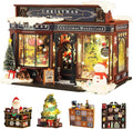 CUTEROOM Miniature House Kits for Adults, Mini Dollhouse Wooden Furniture Kit, DIY Craft Kits Creative Room Tiny House for Decoration- Christmas Wonderland