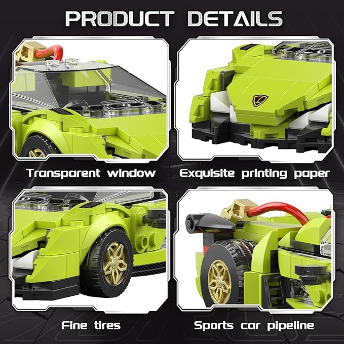 Technic Race Cars Building Blocks Set – STEM Sports Car Model Kit for Kids 8+, Suitable for Creative Play & Display Collection Ideal Gift for Birthdays & Holidays（355PCS）