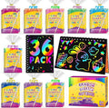 Party Favors for Kids 4-8-12: 36 Pack Scratch Rainbow Art Notebook, Colorful Crafts Goodie Bags Kit, Bulk Gifts for Valentines Easter Basket Stuffers Birthday Girl Boy Children Classroom Prizes