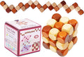 Wooden Twist Cube IQ Puzzle - Wooden Brain Teaser - Brain Teaser Puzzle for Children Teenager Adults - Mens Gift Sets for Him-Gifts for Men Who Have Everything - Stocking Fillers Stuffers