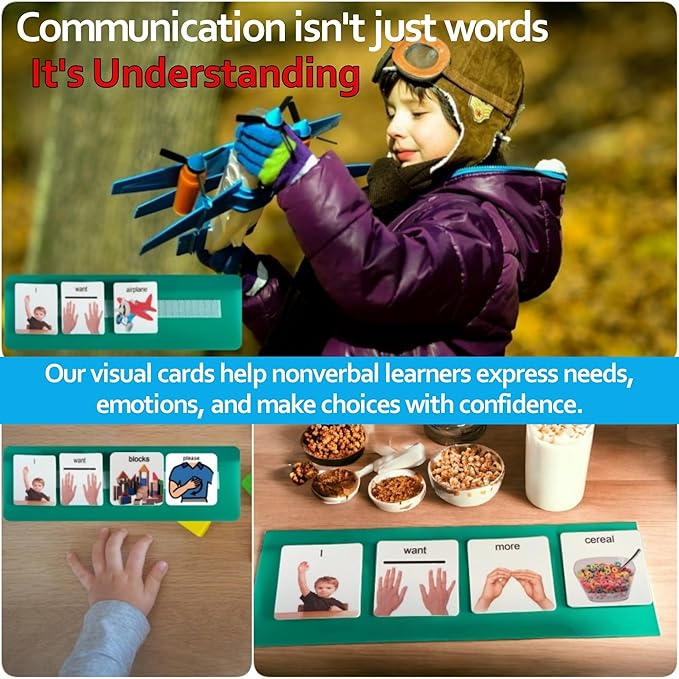 Smile4Autism Large 2"x2" Loose Visual Picture Cards, Receptive and Expressive Language, Speech Articulation Therapy, ASD, ADD, ADHD, Apraxia, & Stroke Patients