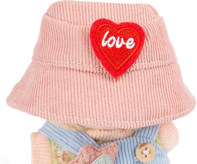 17cm Doll Clothes for Labubu - Kawaii Chic Style Set for 17cm Dolls, Cute Doll Outfit with Accessories - Colorful T-Shirt + Star Light Blue Romper + Heart Shaped Pink Hat (Clothes Only)