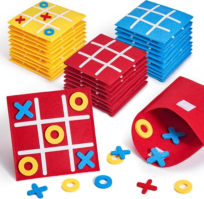 JoyCat Tic Tac Toe Strategic Board Game for Kids and Family,Birthday Party Favors,Goodie Bag Stuffers,End of Year Student Gifts with Envelope,Easy to Store(Bulk Pack of 48)