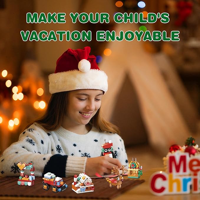 24-Day Building Block Countdown Calendar 2024 for Kids and Adults 24 Days of Building Fun with 12-in-1 Surprise Models