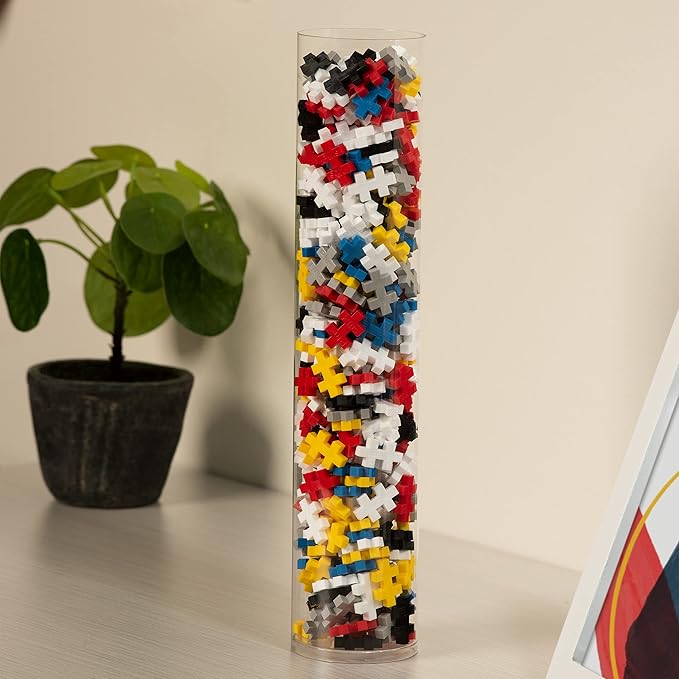 PLUS PLUS Inspired Art History Building Set, 3D Painting Kit & Craft Supplies for Kids, 350 Mini Interlocking Open Ended Pieces - Mondrian, Composition A