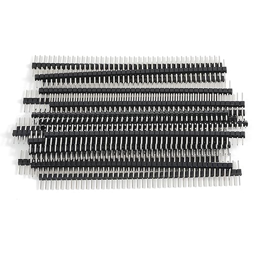 20Pcs Long Pins 40 Pin Breakaway Headers 0.1" 2.54mm Equal Length Long Centered 6.25mm on Both Sides 15mm in Total Connectors & Adapters