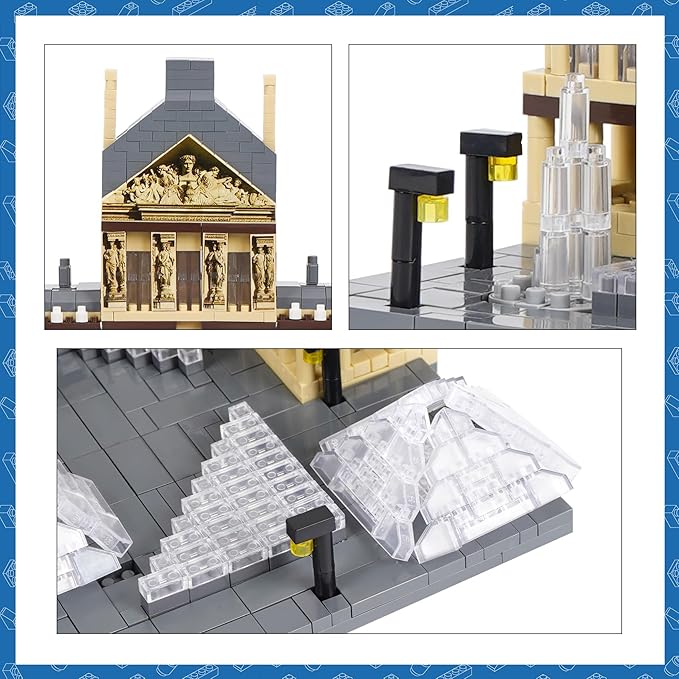 Architecture Louvre Micro Building Blocks Set, 3377 PCS World Famous Architectural Model Educational Toys Building Bricks