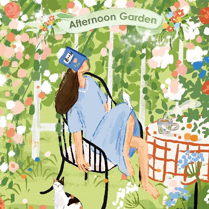 MOMIBOOK Puzzles for Adults 1000 Piece Jigsaw Puzzles of Afternoon Garden, Spring Painting Image Difficult Challenging Hard Impossible Puzzle, Funny Toys & Games Christmas Birthday Gifts