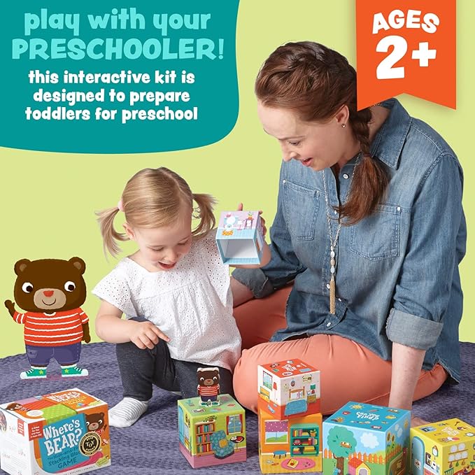 Peaceable Kingdom Where's Bear? The Hide and Find Stacking Block Game for 2 Year Olds