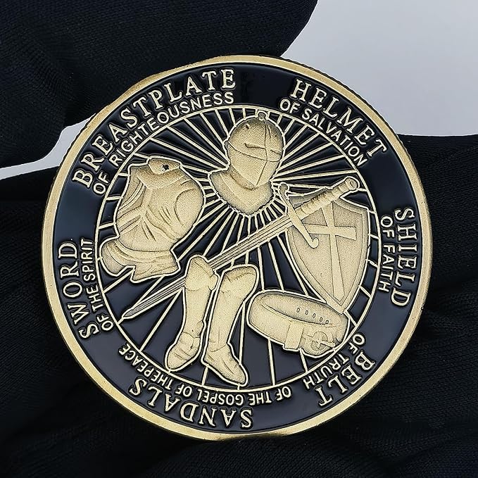 Armor of God Challenge Coin - Ephesians 6:11 Inspirational Gift for Spiritual Protection & Faith
