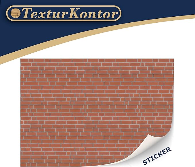 3 Sheets Self-Adhesive Wall Cladding for Dollhouse 1:12 Scale (Smooth red)