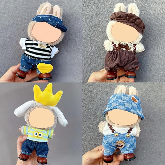 4 Pack—17cm Doll Clothes,Premium Doll Outfit with Accessories,Doll Princess Skirt,Cute Clothes Outfit for 17cm Dolls,End Dolls Fashion Clothing Set(No Dolls and Shoes) (Set 1)