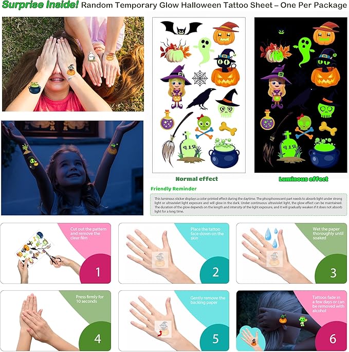 Halloween Building Set for Kids – 6-in-1 Haunted House, Spooky Witch Workshop & Haunted Graveyard with Glow Tattoos, Trick-or-Treat Toys, Pretend Play, Party Favors & Home Decor for Girls & Boys 6+