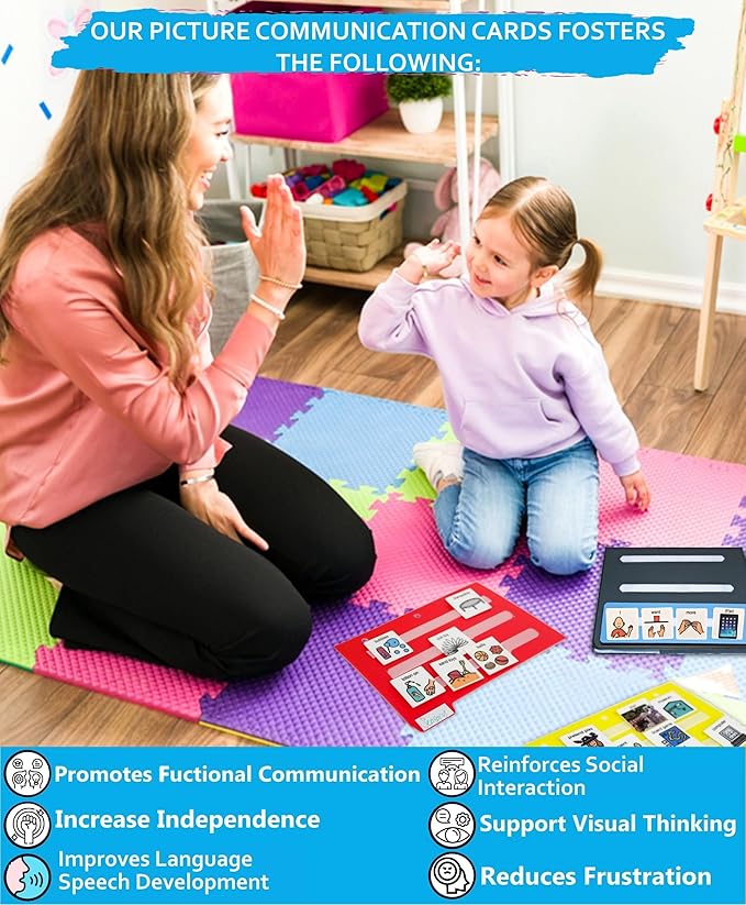 Smile4Autism Large 2"x2" Loose Visual Picture Cards, Receptive and Expressive Language, Speech Articulation Therapy, ASD, ADD, ADHD, Apraxia, & Stroke Patients