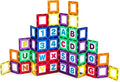 Playmags Magnetic Tile Building Set: Exclusive Educational Clickins 36-Pc. Kit: 18 Super Strong Clear Color Magnet Tiles Windows & 18 Letters & Numbers Stimulate Creativity & Brain Development