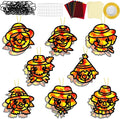 QOUBAI 32 Sets Fall Scarecrow Suncatchers Craft Kit DIY Window Stained Glass Effect Autumn Scarecrow Paper Crafts Home School Classroom Decoration Kid Birthday Gift Creative Art Project Activity Game