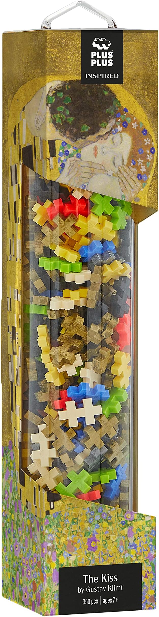 PLUS PLUS Inspired Art History Building Set, 3D Painting Kit & Craft Supplies for Kids, 350 Mini Interlocking Open Ended Pieces - Klimt, The Kiss