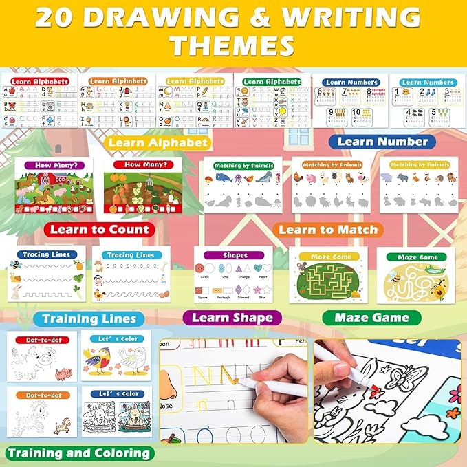 Montessori Busy Book for Toddlers Ages 1-3, My Preschool Learning Activities Book, Montessori Educational Toy for Kids 3 Years Old Homeschool Birthday Christmas Travel Gifts