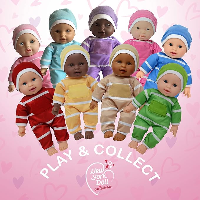 The New York Doll Collection 11 inch Soft Body Baby Doll in Gift Box - 11" Doll Toy for Kids, Boys, Girls and Toddlers - Baby Doll Pacifier Accessory Included