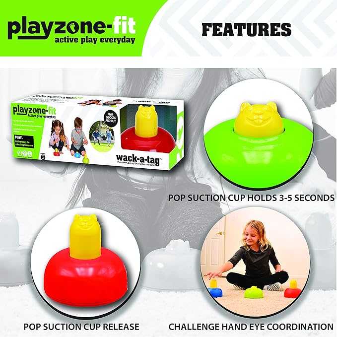 Playzone-fit Wack-a-Tag - Set of 3 Colorful Whack a Mole Pop Up Toys - Great Indoor & Outdoor Active Play Toys for Toddlers and Kids Ages 18 Months+