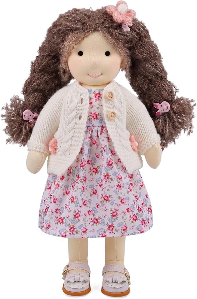 BlissfulPixie Handmade Wedding Present Princess Doll Waldorf Doll Rag Doll Birthday Present for Girl with Exquisite Box - Hazel 12"