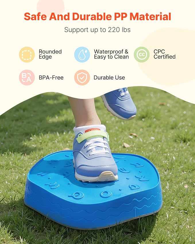 VEVOR Balance Stepping Stones for Kids, 5 PCS, Up to 220 lbs, Non-Slip Toddlers Sensory Stepping Stones, Obstacle Course Coordination Game Toys Indoor or Outdoor Play for Children Aged 3 4 5 6 7 8+