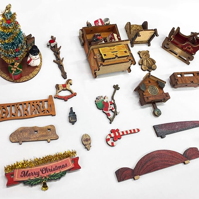 Miniature Book Nook Kit Christmas Book Nooks for Adults, Christmas Tiny House Book Nook Winter Christmas Kit, DIY 3D Puzzle Christmas House (Jingle Cabin)