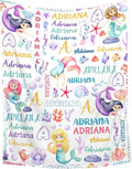 Personalized Baby Blanket for Girls Boys Kids Mermaid Custom Baby Blanket with Name Throw Birthday Gift for Toddlers Infants Shower Newborns Nursery Stroller Crib Bed Decor