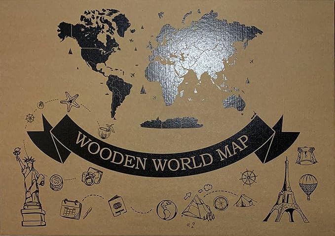 Wooden World Map 3D Art Large Wall Decor - Size (M, L, XL) Any Occasion Gift Idea - Wall Art For Home, Kitchen or Office