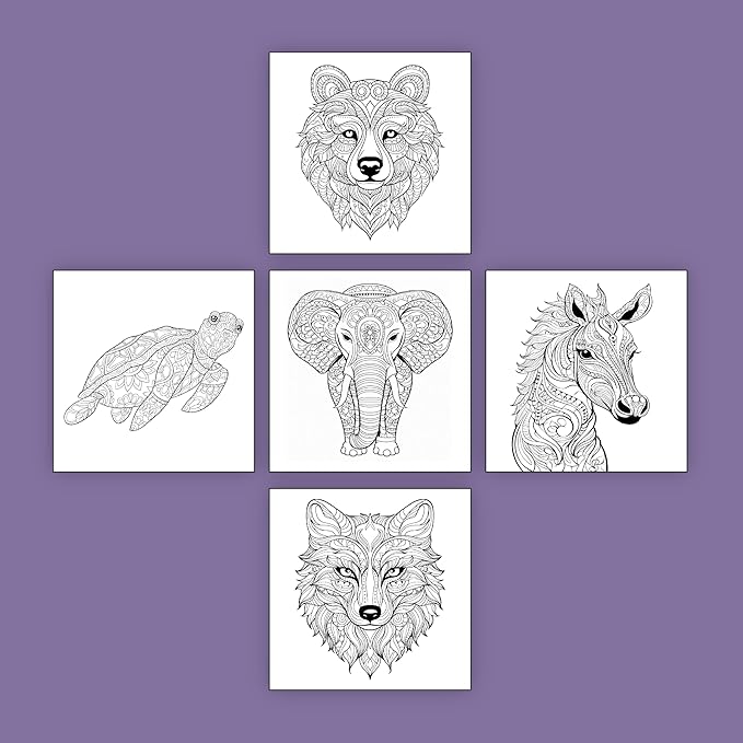 ArtPops Coloring Boxes – Pop-Up Pre-Printed Coloring Box Set – DIY Wall Art Kit for Teens & Adults – Eco-Friendly, Easy to Hang, No Frame Needed – 5-Pack, Wild Mandalas