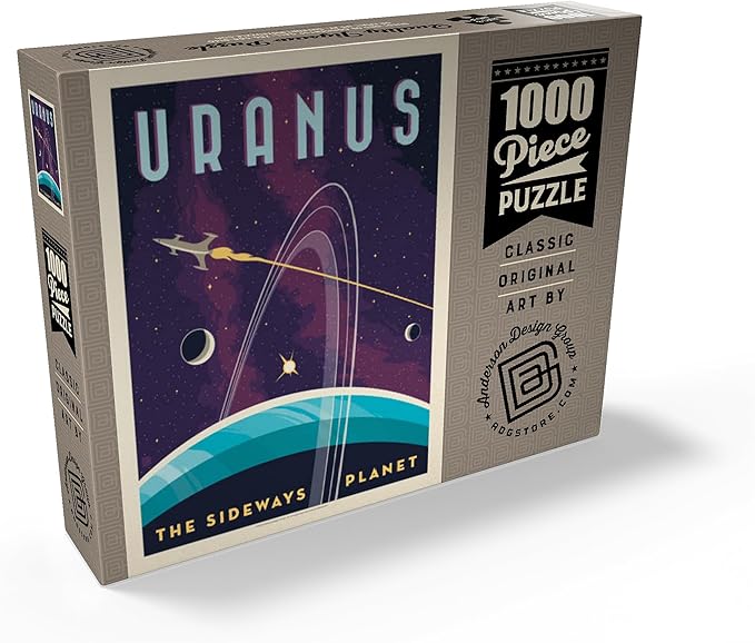 MyPuzzle Uranus: The Sideways Planet, Vintage Poster - Premium 1000 Piece Jigsaw Puzzle for Adults