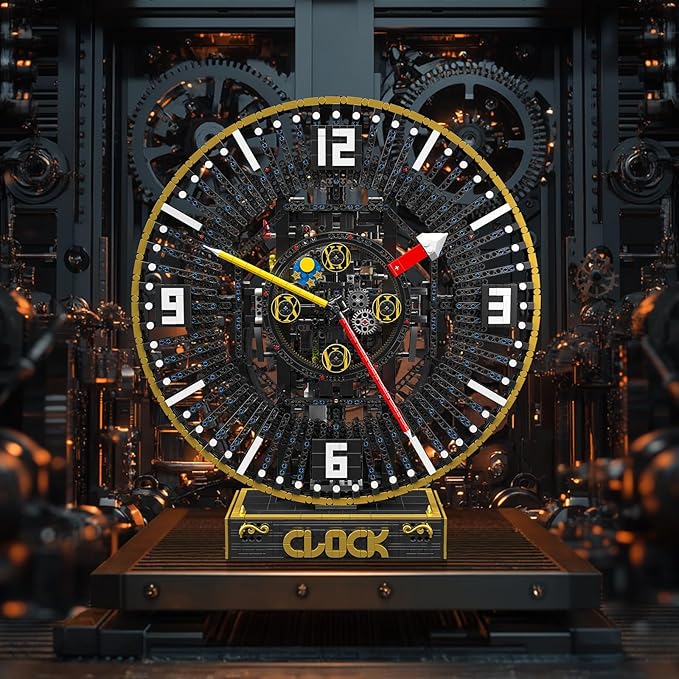 Mould King 10160 Mechanic Grand Clock Building Set, APP Control Real-time Mechanical Gear Rotation, DIY Electric Building Block Clock for Age 14+/Adults Collections Enthusiasts(3675+ PCS)