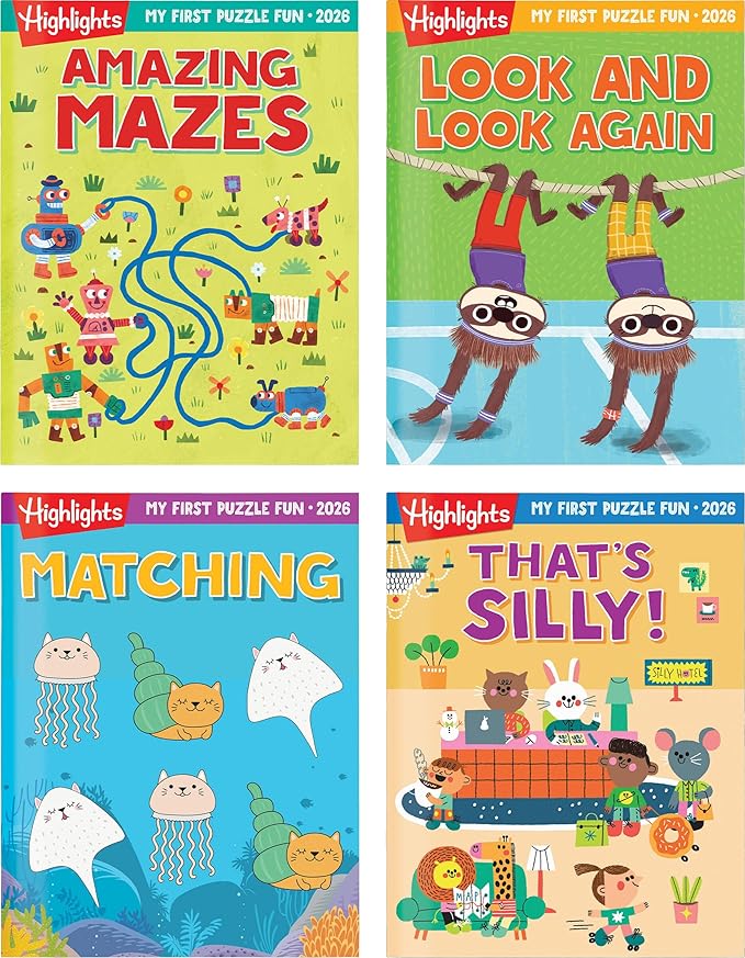 My First Puzzle Fun 2026 Activity Book Set with Mazes, Matching and More, Kids Puzzle Books for Travel, Learning and Screen-Free Play for Kids 3-6