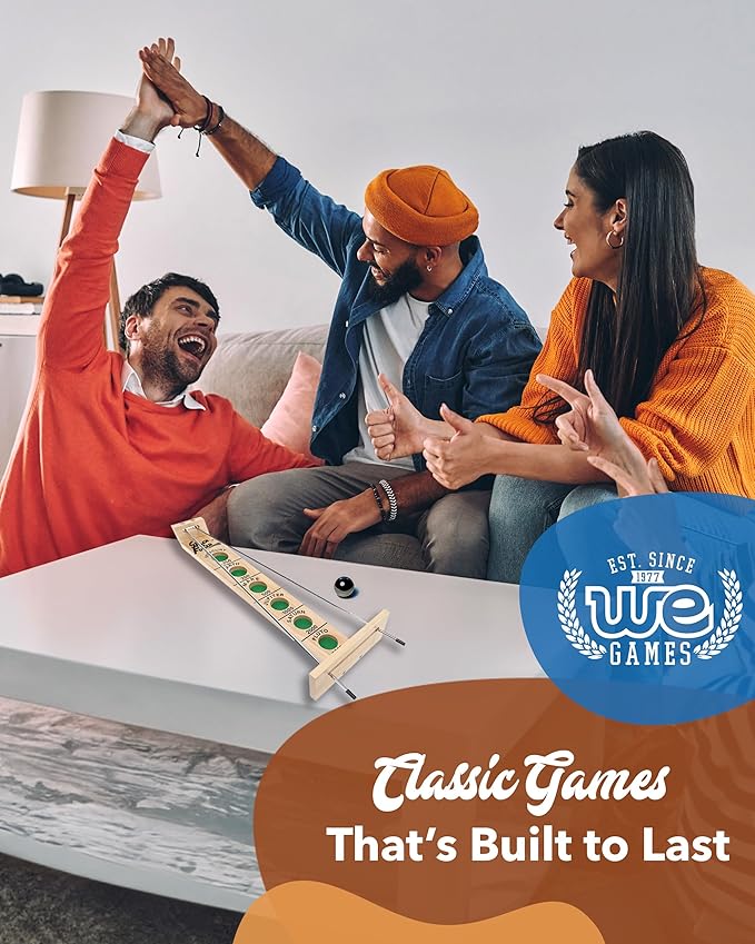 WE Games Shoot The Moon Game (10 Count), Large 18 inch Size, Solid Natural Wood, Retro Games for Adults, Classic Table Top Board Game