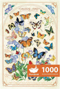 MOMIBOOK Puzzles for Adults 1000 Pieces Jigsaw Puzzles of Butterflies Whisper of Blossom, Pearlescent Butterfly Painting Image Challenging Hard Impossible Puzzle Unique Party Christmas Birthday Gifts
