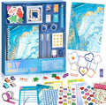 PERRYHOME DIY Journal Kit for Girls Ages 8-14, DIY Girl Journal Set for Teenage Girls Scrapbook & Diary Kits, Journaling Art Crafts Kit Teen 8 9 10 11 12 13 14 Year Old Girl Birthday Gifts - Blue