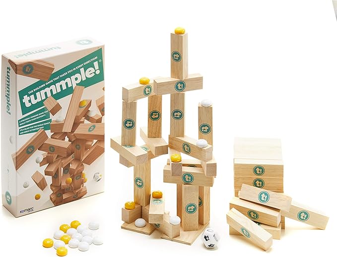 Wooden Block Stacking Tower Game – Fun Party & Family Board Game for Kids, Teens, & Adults – STEM Educational Toy