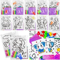 Cinrobiye 168 Pcs Foil Art Craft Activity, Coloring Books Bulk, DIY Creative Foil Activity Pages, Party Favors, Goodie Bag Fillers, Holiday and Travel Art Supplies