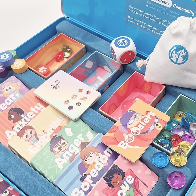 Hey Feelings™ Deluxe Game & Book Set | The Award-Winning SEL Board Game for Kids 3-9 to Navigate Big Emotions, Build Empathy & Reduce Tantrums | Fun Family Connection & Therapy Game, Expert-Designed