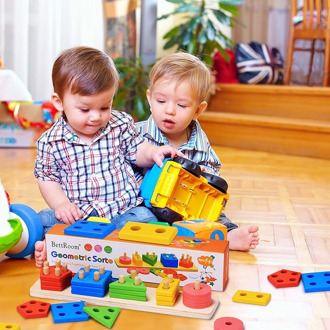 Toddler Toys for 1 2 3 4 5 6 Year Old Boys Girls Birthday Gifts,Montessori Wooden Educational Toys for Kids Learning Puzzles Shape Sorter Toy