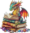 Wooden Puzzles for Adults - Reading Dragon Wood Puzzles Adult - Unique Animal Shape Wooden Jigsaw Puzzles for Adults - Birthday Gifts for Puzzle Lovers, Family (13.3 * 13.3in)