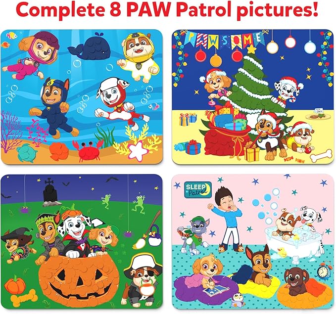 Skillmatics Dot It Sticker Art - PAW Patrol, Mess-Free Craft Kits, Stocking Stuffers for Kids, 500+ Stickers, DIY Scrapbooking, Travel Activity, Christmas Gifts for Boys & Girls Ages 3, 4, 5, 6, 7