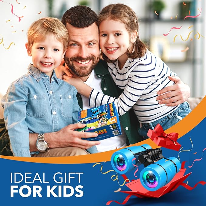 Toys for Boys Ages 3-7: LET'S GO! Kids Binoculars with Bird Watching Manual for 4 5 6 7 Year Old Boys Girls Outdoor Toy for Kid Ages 4-6 Camping Telescope Toddler Birthday Gift Stocking Stuffers