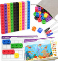 BenBen Math Manipulatives Blocks, 100pcs Number Counting Cubes, with 15 Game Cards & Storage Bag, 3-8 yrs Kids STEM Educational Toys, Homeschool Preschool Kindergarden Learning Activity Supplies