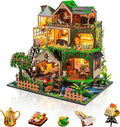 Miniature House Kit, Tiny House Kit with LED, DIY Mini House Building Kits for Adults to Building, Unique Gift for Birthday Christmas, Forest L2501