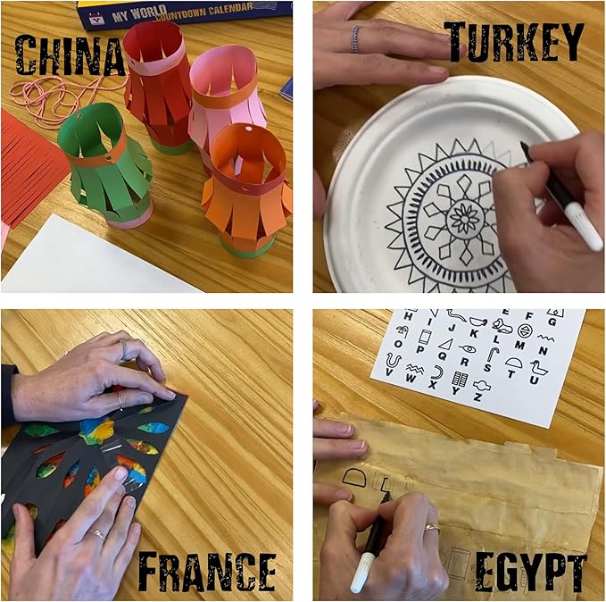 My World Advent Calendar 2025 - visit 24 countries, explore different cultures, create original Arts & Crafts from each country! Ages 9+ Includes a Printed Guide. Ages 9+