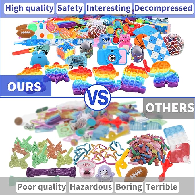 1000 Pcs Party Favors for Kids, Fidget Toys Bulk, Birthday Gift Toys, Fidgets Stocking Stuffers, Treasure Box Party, Goodie Bag Carnival Prizes, Pinata Filler Stuffers Classroom