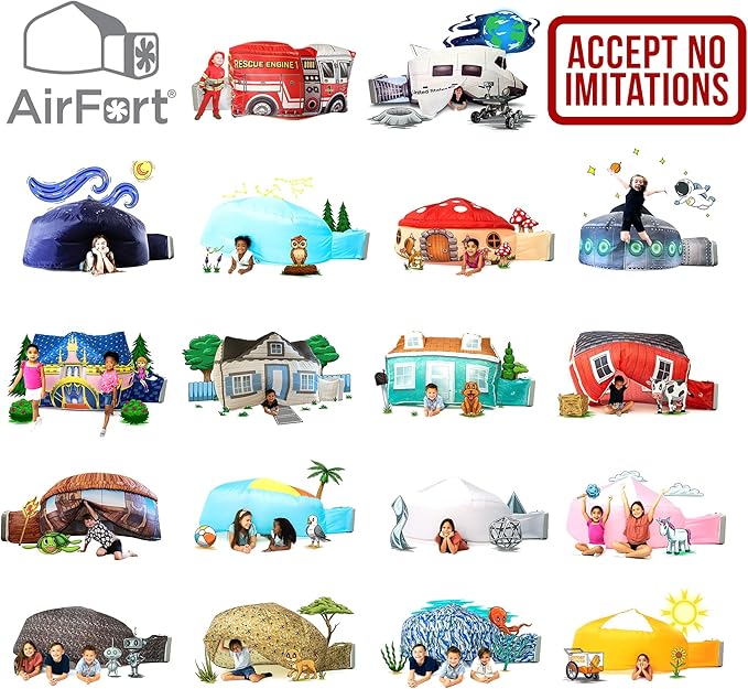The Original Patented AirFort - Build A Fort in 30 Seconds, Inflatable Fort for Kids, Play Tent for 3-14 Years, A Playhouse Where Imagination Runs Wild, Fan not Included (Space Shuttle)