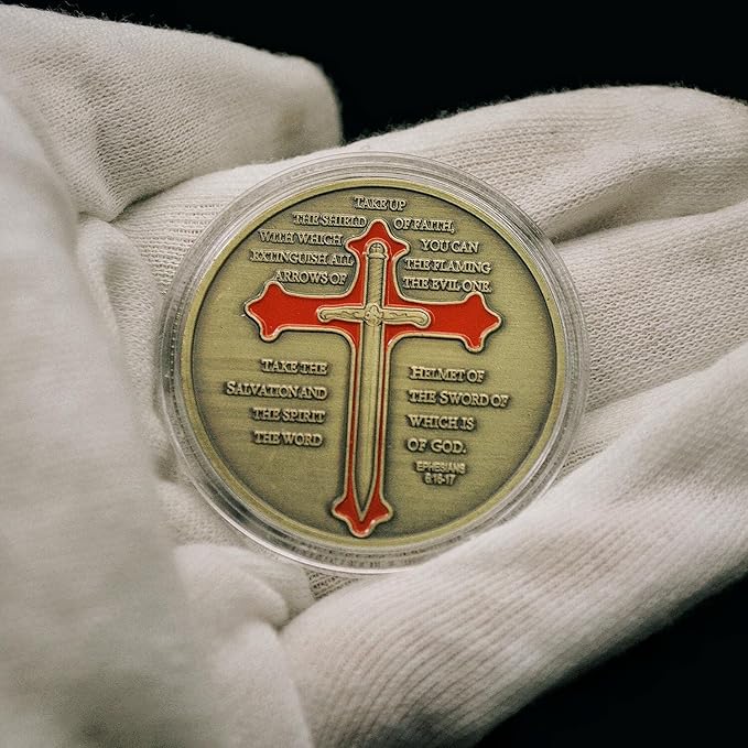 Put On The Whole Armor of God Challenge Coin Templar Knight Coin