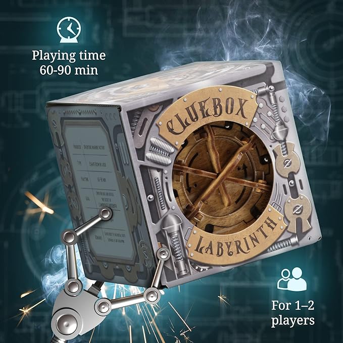 iDventure Cluebox Cambridge Labyrinth – Wooden 3D Puzzle Box – Escape Room Brain Teaser Gift – Money Puzzle Box for Adults & Men